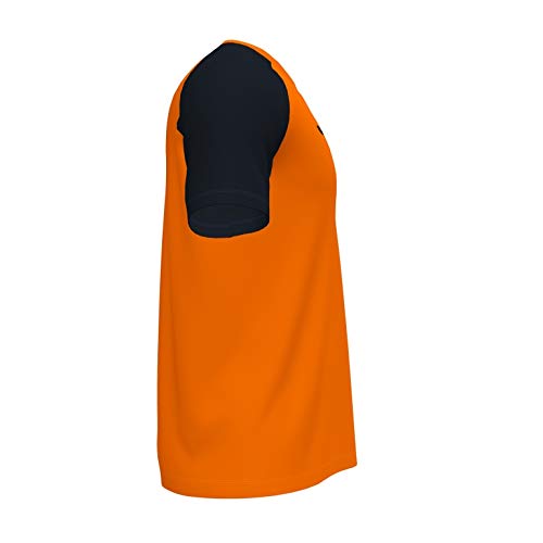 👉 Camiseta Deportiva de Manga Corta Bicolor Naranja y Negro para Entrenamiento