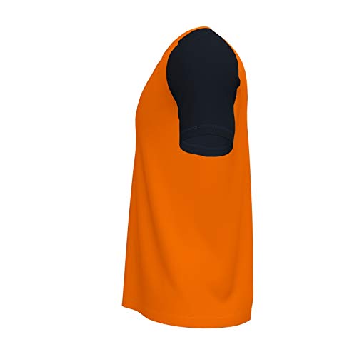 👉 Camiseta Deportiva de Manga Corta Bicolor Naranja y Negro para Entrenamiento