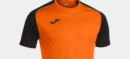 👉 Camiseta Deportiva de Manga Corta Bicolor Naranja y Negro para Entrenamiento